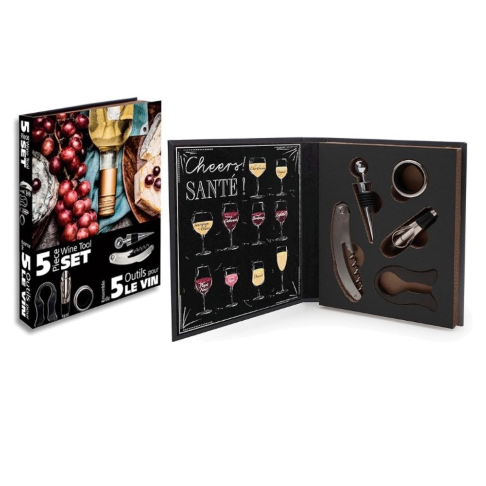 Danesco Manufacturing 8352321SS Wine Tools Set, Silver
